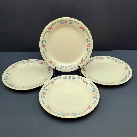 Corelle Embroidery Salad Bread Dessert Plates Corning Pink Blue Floral Plates - Picture 6 of 6